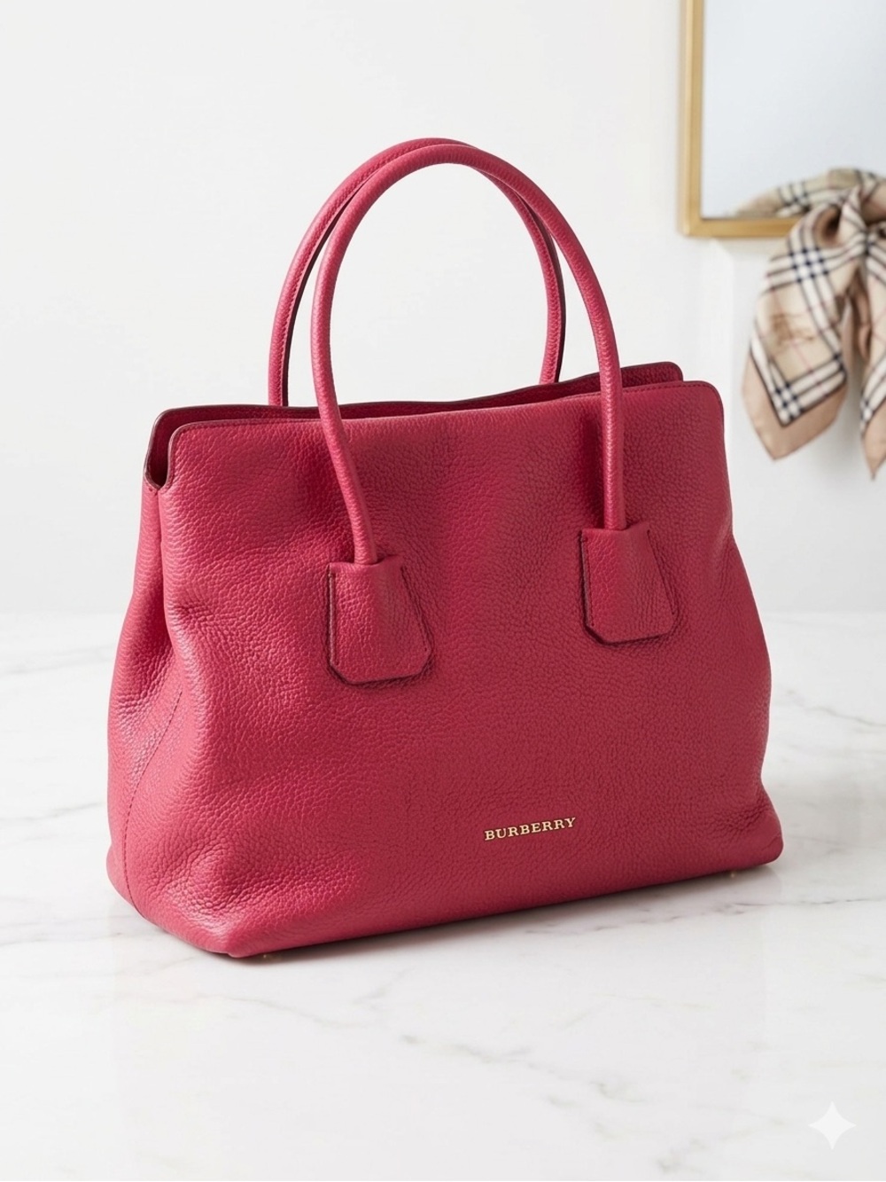 NWT | Burberry | Large Baynard Tote | Calfskin | Pink Azlea | GORGEOUS & RARE!
